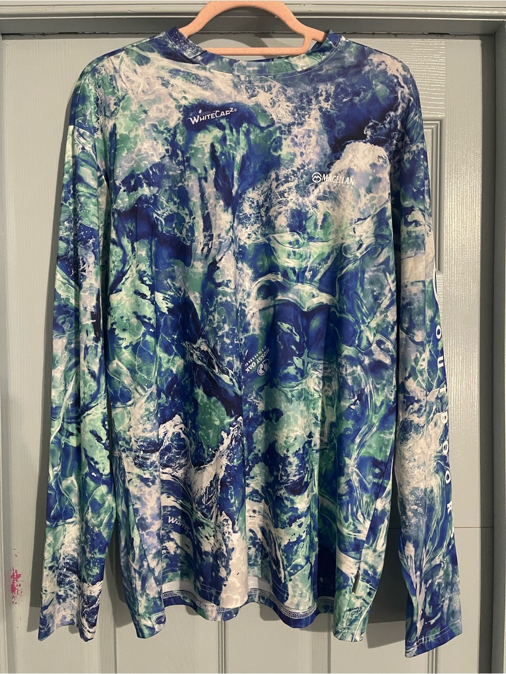 Blue Green Marbled Performance Sweater - Men